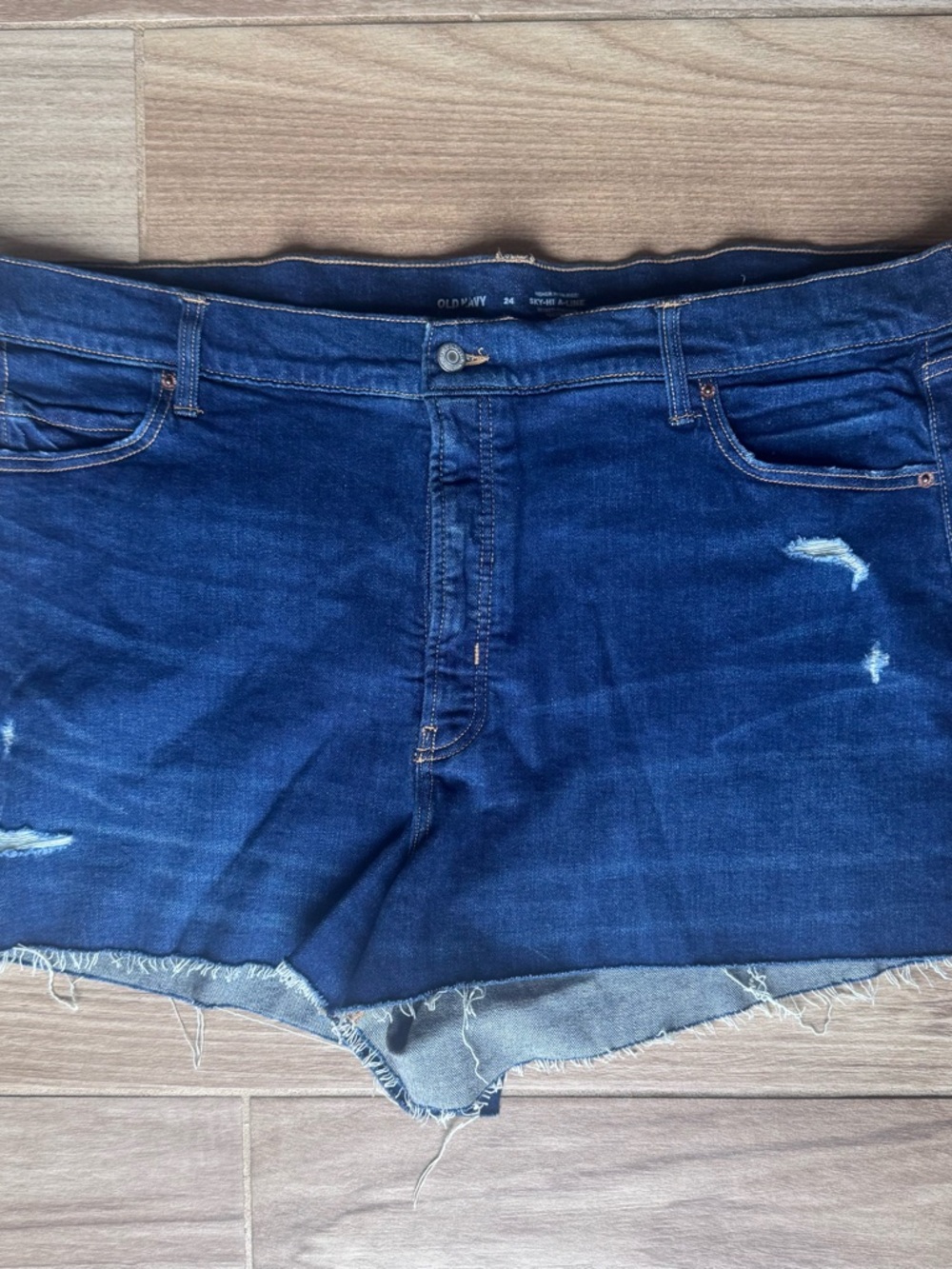 Sky Dark Blue Denim Jeans with Contrast Stitching NWOT (no tag NEW)